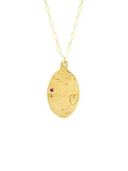 商品Maison Mönik | 14K-Gold-Plated & Ruby Oval Pendant Necklace,商家Saks Fifth Avenue,价格¥2533图片