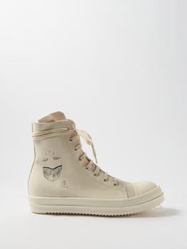 rick owens男鞋, Rick Owens | Scarpe denim side-zip trainers商品图片 满$220享8.5折, 满折