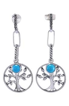 SAMUEL B. | Sterling Silver Tree of Life Turquoise Drop Earrings,商家Nordstrom Rack,价格¥522