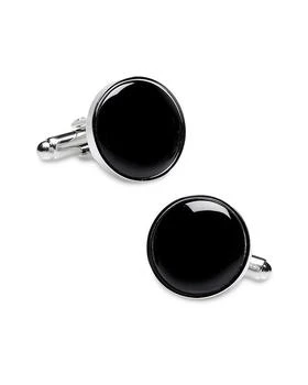 Cufflinks Inc. | Silver-Tone Onyx Inlay Round Cufflinks,商家Bloomingdale's,价格¥449