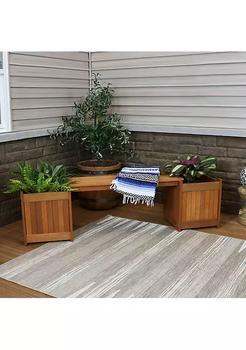 商品Meranti Wood Outdoor Bench with Planter Boxes,商家Belk,价格¥909图片