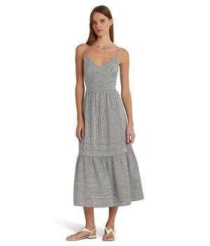 LAUREN Ralph Lauren Striped Bow-Back Linen Dress