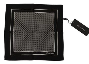 Dolce & Gabbana | Dolce & Gabbana Black Geometric Patterned Square Handkerchief Scarf,商家SEYMAYKA,价格¥881