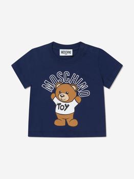 推荐Moschino Navy Baby Teddy Bear Logo T-Shirt商品