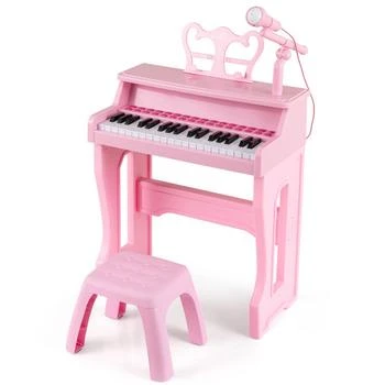 Hivvago | 37 Keys Music Piano with Microphone Kids Piano Keyboard with Detachable Music Stand,商家Premium Outlets,价格¥582
