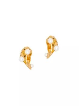 Oscar de la Renta | Goldtone & Imitation Pearl Leaf Drop Earrings,商家Saks Fifth Avenue,价格¥3151