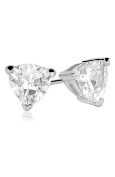 Suzy Levian | Sterling Silver Trillion Shape CZ Stud Earrings商品图片,3.8折