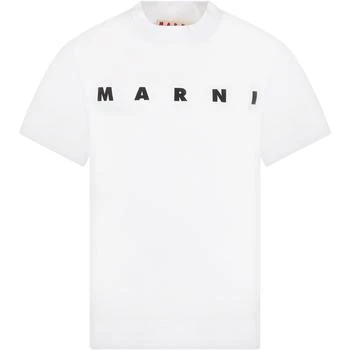 Marni | White T-shirt For Kids With Logo 8.6折