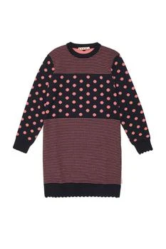 Marni | Marni Kids Dot Patterned Intarsia Knitted Dress 6.2折