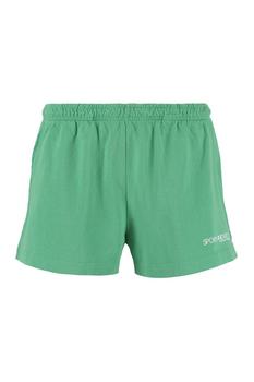 Sporty & Rich | Sporty & Rich Logo-Print Detail Elasticated Shorts商品图片,5.9折