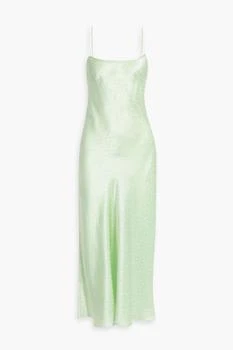 Rixo | Holly polka-dot silk-satin jacquard midi slip dress,商家THE OUTNET US,价格¥928