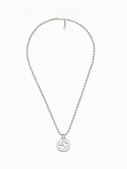 Gucci | Interloking Gucci necklace in silver with GG pendant and ball chain 