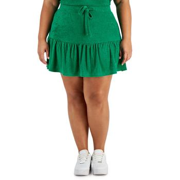 Love, Fire, Love, Fire | Trendy Plus Size Terry Ruffled Mini Skirt商品图片 5折×额外8折, 额外八折