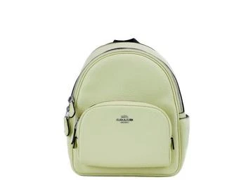 推荐COACH Mini Court Pale Lime Pebbled Leather Shoulder Backpack Bag商品