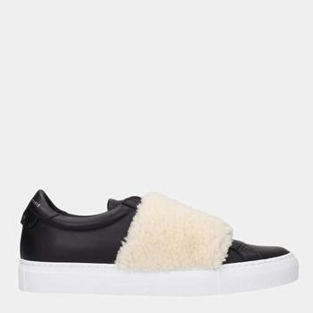 纪梵希男鞋, Givenchy | Givenchy Black/Beige Leather and Shearling Urban Street Sneakers  Size US 10 EU 43商品图片 5.4折