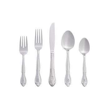 RiverRidge Home | Riverridge Rose 46 Piece Monogrammed Flatware Set - G, Service for 8,商家Macy's,价格¥547