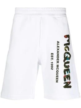 推荐White Watercolor Graffiti Shorts商品