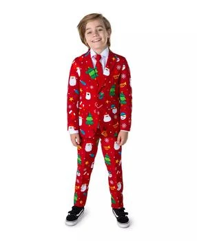 OppoSuits | Big Boys Festivity Christmas Party Outfit Including Blazer, Pants and Tie Suit Set,商家Macy's,价格¥588