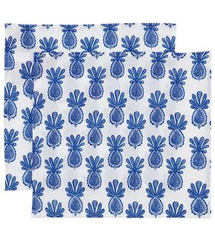 商品LA DOUBLE J | Pineapple Blu set of 2 linen napkins,商家MyTheresa,价格¥360图片