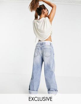 推荐Calvin Klein Jeans Exclusive slouchy jean with turn up hem in mid wash商品