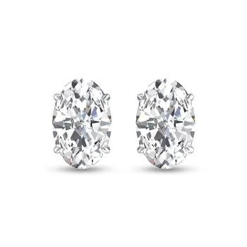 SSELECTS | Lab Grown 3/4 Carat Oval Solitaire Diamond Earrings In 14k White Gold,商家Premium Outlets,价格¥8142