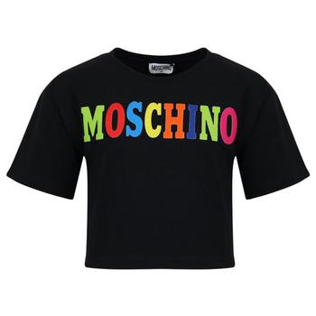 推荐Black Cropped Multicoloured Logo T Shirt商品
