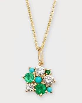 Sydney Evan | Diamond, Emerald & Turquoise Tiffany Chain Necklace,商家Neiman Marcus,价格¥19294