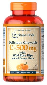 Puritan's Pride | 维生素C咀嚼片 补充维生素C 250片/瓶商品图片,