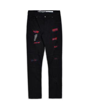 Reason Clothing | Plus Size Black Set Patch Jeans商品图片,2.4折×额外8折, 额外八折