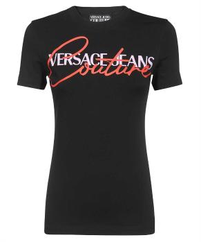 Versace | VERSACE JEANS COUTURE 女士黑色棉质短袖T恤 72HAHT07-CJ03O-899商品图片,满$100享9.5折, 满折