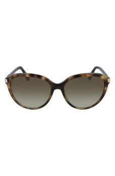 Longchamp | Le Pliage 56mm Gradient Tea Cup Sunglasses,商家Nordstrom Rack,价格¥376