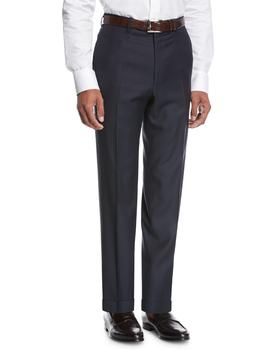 Brioni价格, Brioni | Wool Flat-Front Trousers, Navy商品图片 