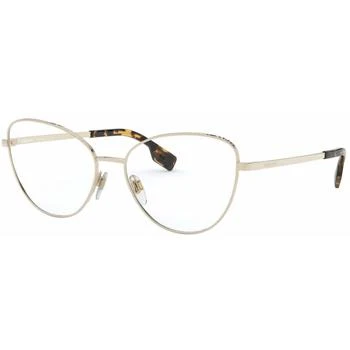 Burberry | Burberry Women's Eyeglasses - Pale Gold Cat Eye Frame, 53 mm | BURBERRY 0BE1341 1109 4.3折×额外9折x额外9.5折, 独家减免邮费, 额外九折, 额外九五折