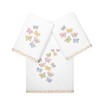 商品Linum Home Textiles | Textiles Turkish Cotton Mariposa Embellished Towel Set, 3 Piece,商家Macy's,价格¥1134图片