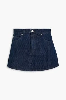 推荐Skirt-effect printed denim shorts商品