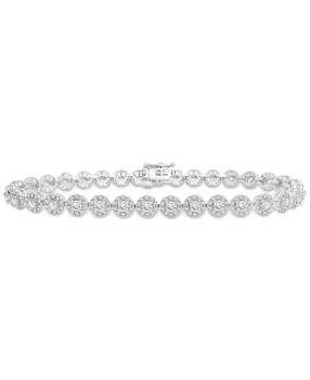 Wrapped in Love | Diamond Halo Tennis Bracelet (3 ct. t.w.) in 14k White Gold, Created for Macy's,商家Macy's,价格¥32385