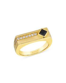 Bloomingdale's | Men's Onyx & Champagne Diamond Ring in 14K Yellow Gold,商家Bloomingdale's,价格¥9448