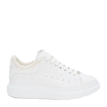 亚历山大王短袖衣服, Alexander McQueen | Alexander McQueen 亚历山大·麦昆 女士白色牛皮低帮运动鞋 604228-WHVJX-9000商品图片 满$100享9.5折, 满折