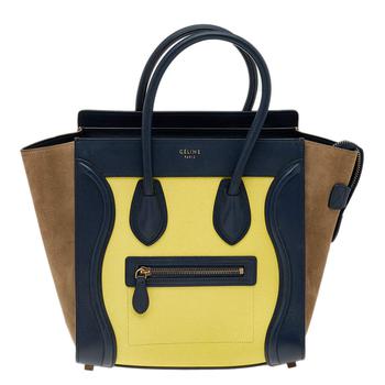 celine tote, [二手商品] Celine | Celine Multicolor Suede And Leather Micro Luggage Tote商品图片 3.5折, 满1件减$100, 满减