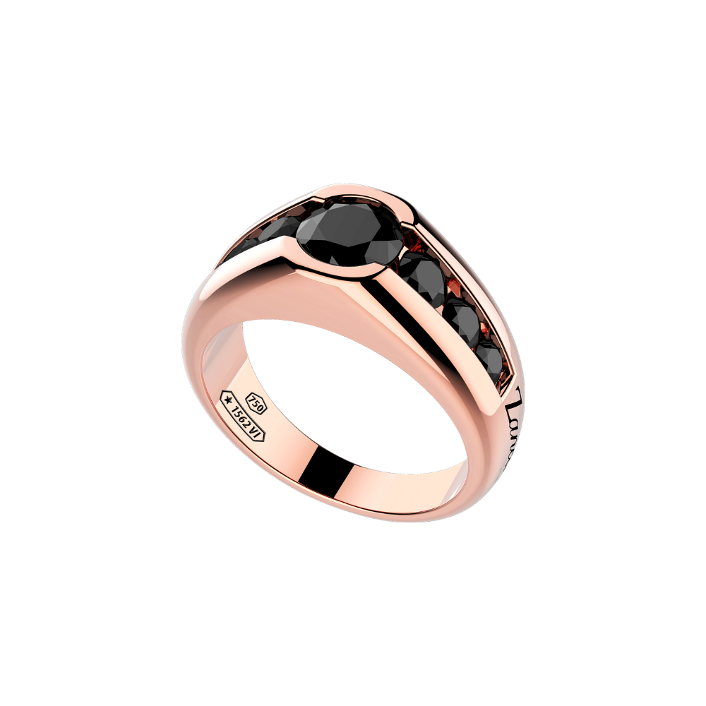 商品Zancan | 18k rose gold ring with black diamonds.,商家Zancan Gioielli,价格¥47066图片
