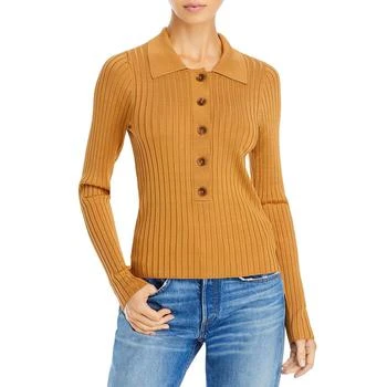 推荐Good American Womens Plaited Polo Pullover Sweater商品