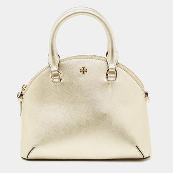 tory burch robinson, [二手商品] Tory Burch | Tory Burch Gold Leather Robinson Dome Shoulder Bag商品图片 6.7折