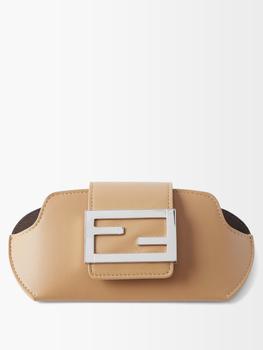 fendi眼镜真假, Fendi | FF-plaque leather glasses case商品图片 