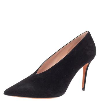 celine鞋, Celine | Celine Black Suede V Cut Pointed Toe Pumps Size 39商品图片 7.6折