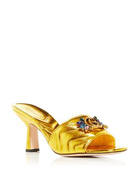 古驰高帮鞋, Gucci | Gucci Women's Embellished Quilted High Heel Slide Sandals商品图片 
