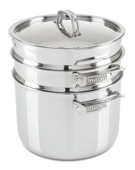 商品Viking 3-Ply Pasta Pot Multicooker With Steamer, Stainless Steel图片