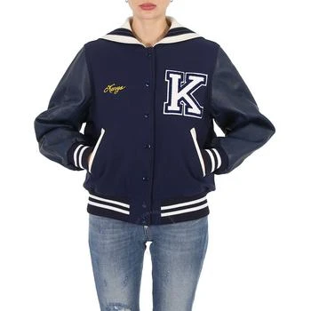 Kenzo | Ladies Midnight Blue Varsity Wool And Leather Jacket,商家Jomashop,价格¥4069
