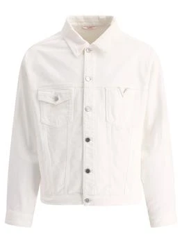Valentino | Denim Jacket With Rubberised V Detail Jackets White,商家Wanan Luxury,价格¥6061