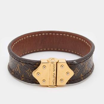 lv手链多少钱, [二手商品] Louis Vuitton | Louis Vuitton Brown Canvas Nano Monogram Bracelet Size 17商品图片 8.7折, 满$800减$80, 满减