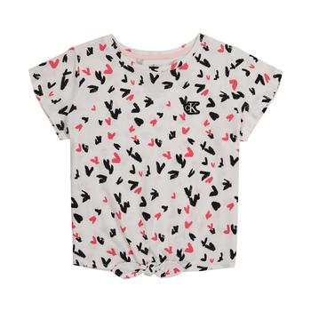 Calvin Klein | Big Girls Painted Hearts Twist-Tie Hem T-shirt商品图片,7折